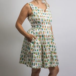 Retro Potted Plant Dress (Made in the USA)